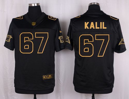 Nike Panthers #67 Ryan Kalil Pro Line Black Gold Collection Men's Stitched NFL Elite Jersey