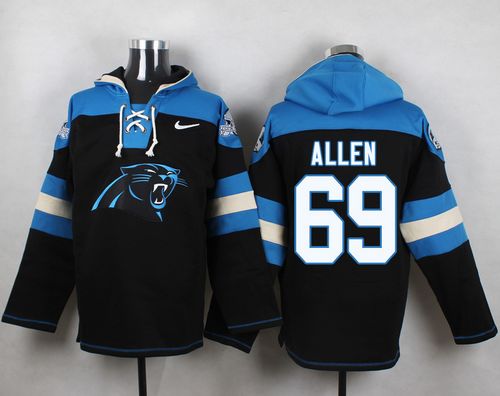 Nike Panthers #69 Jared Allen Black Player Pullover NFL Hoodie