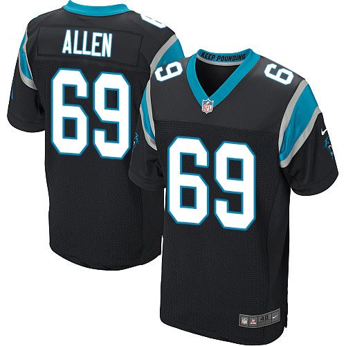 Nike Panthers #69 Jared Allen Black Team Color Men's Stitched NFL Elite Jersey