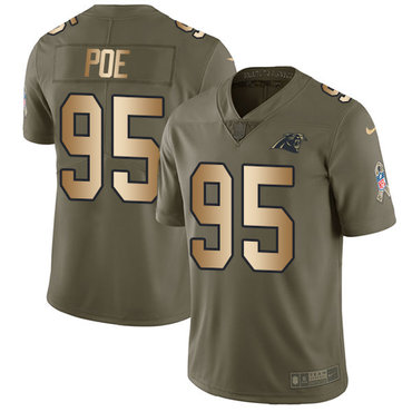 Nike Panthers #95 Dontari Poe Olive Gold Men's Stitched NFL Limited 2017 Salute To Service Jersey