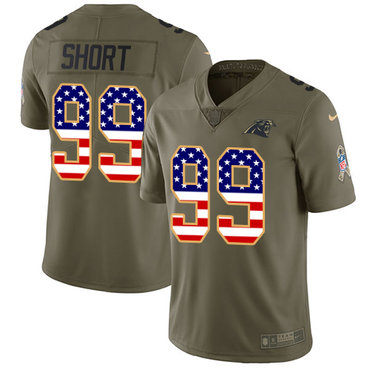 Nike Panthers #99 Kawann Short Olive USA Flag Men's Stitched NFL Limited 2017 Salute To Service Jersey