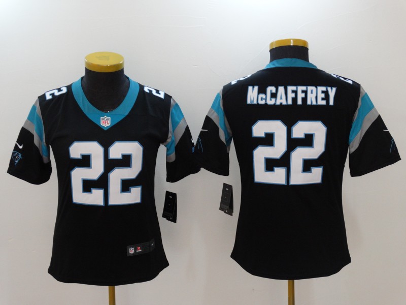 Nike Panthers 22 Christian McCaffrey Black Women Vapor Untouchable Player Limited Jersey