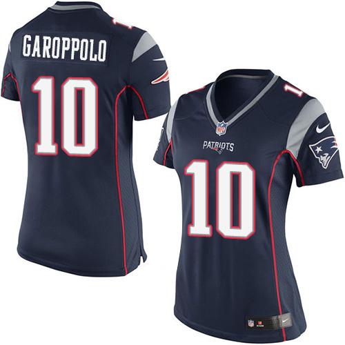 Nike Patriots #10 Jimmy Garoppolo Navy Blue Team Color Women's Stitched NFL New Elite Jersey