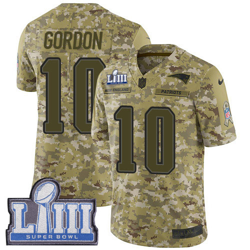 Nike Patriots #10 Josh Gordon Camo Super Bowl LIII Bound Youth Stitched NFL Limited 2018