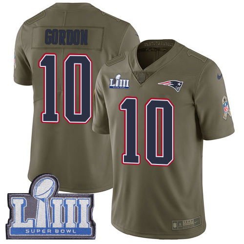 Nike Patriots #10 Josh Gordon Olive Super Bowl LIII Bound Youth Stitched NFL Limited 2017
