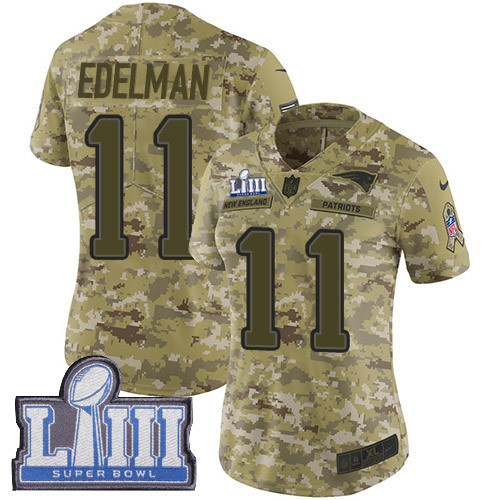 Nike Patriots #11 Julian Edelman Camo Super Bowl LIII Bound Women's Stitched NFL Limited  0