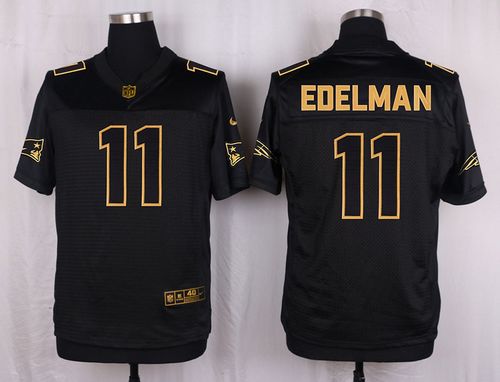Nike Patriots #11 Julian Edelman Pro Line Black Gold Collection Men's Stitched NFL Elite Jersey