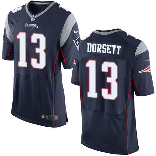 Nike Patriots #13 Phillip Dorsett Navy Blue Team Color Men's Stitched NFL Elite Jersey