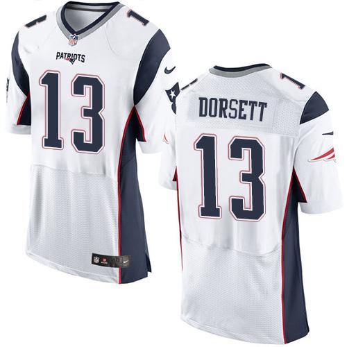 Nike Patriots #13 Phillip Dorsett White Men's Stitched NFL Elite Jersey