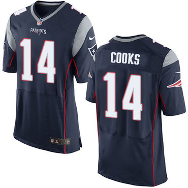 Nike Patriots #14 Brandin Cooks Navy Blue Team Color Men's Stitched NFL Elite Jersey