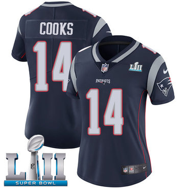 Nike Patriots #14 Brandin Cooks Navy Blue Team Color Super Bowl LII Women's Stitched NFL Vapor Untouchable Limited Jersey