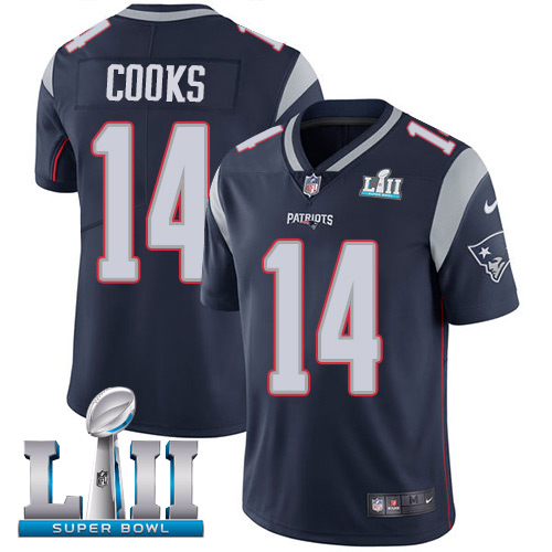 Nike Patriots #14 Brandin Cooks Navy Blue Team Color Super Bowl LII Youth Stitched NFL Vapor Untouchable Limited Jersey