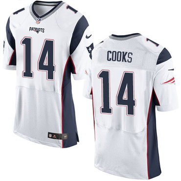 Nike Patriots #14 Brandin Cooks White Men's Stitched NFL Elite Jersey