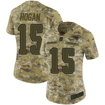 Nike Patriots #15 Chris Hogan Camo Women's Stitched NFL Limited 2018 Salute to Service Jersey