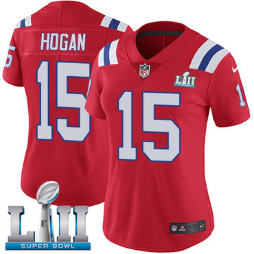 Nike Patriots #15 Chris Hogan Red Alternate Super Bowl LII Women's Stitched NFL Vapor Untouchable Limited Jersey