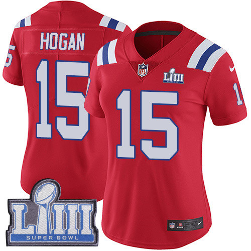 Nike Patriots #15 Chris Hogan Red Alternate Super Bowl LIII Bound Women's Stitched NFL