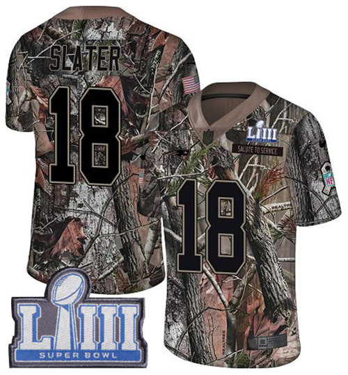 Nike Patriots #18 Matt Slater Camo Super Bowl LIII Bound Youth Stitched NFL Limited Rush