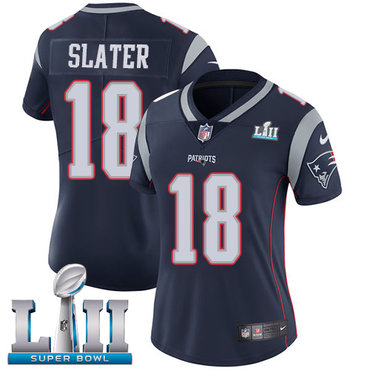Nike Patriots #18 Matt Slater Navy Blue Team Color Super Bowl LII Women's Stitched NFL Vapor Untouchable Limited Jersey
