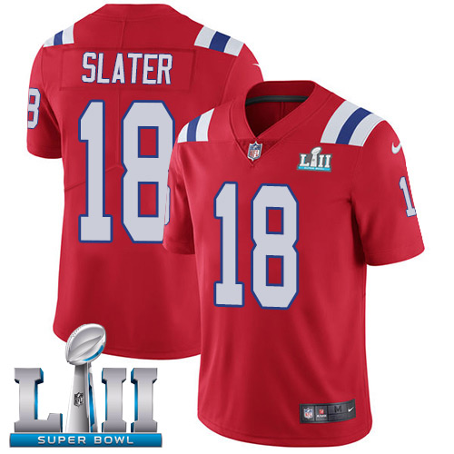 Nike Patriots #18 Matt Slater Red Alternate Super Bowl LII Youth Stitched NFL Vapor Untouchable Limited Jersey