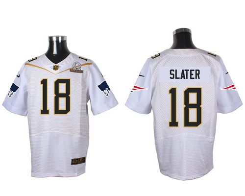 Nike Patriots #18 Matt Slater White 2016 Pro Bowl Men's Stitched NFL Elite Jersey