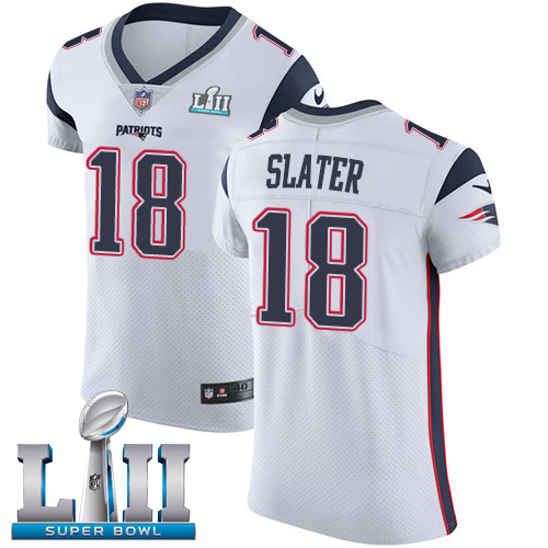 Nike Patriots #18 Matt Slater White Super Bowl LII Men's Stitched NFL Vapor Untouchable Elite Jersey