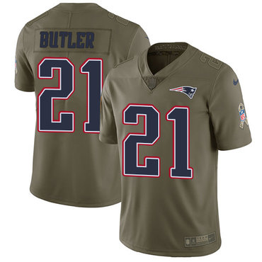 Nike Patriots #21 Malcolm Butler Olive Men's Stitched NFL Limited 2017 Salute To Service Jersey