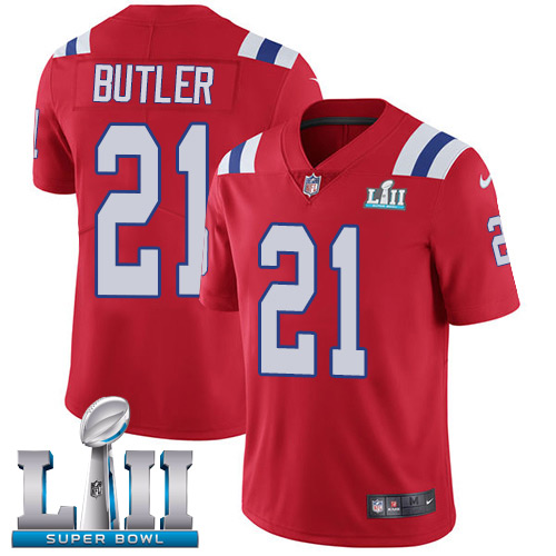 Nike Patriots #21 Malcolm Butler Red Alternate Super Bowl LII Youth Stitched NFL Vapor Untouchable Limited Jersey