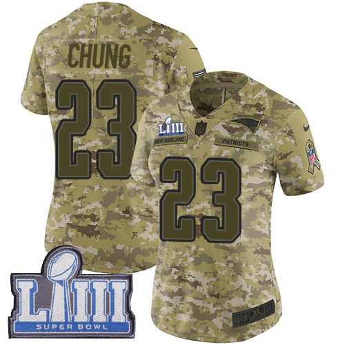 Nike Patriots #23 Patrick Chung Camo Super Bowl LIII Bound Women's Stitched NFL Limited   0