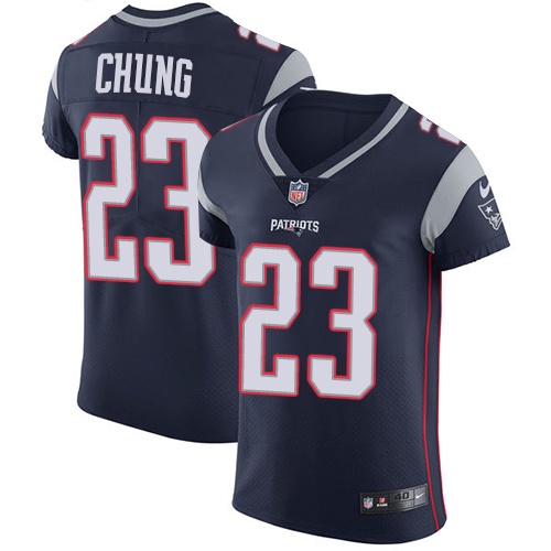Nike Patriots #23 Patrick Chung Navy Blue Team Color Men's Stitched NFL Vapor Untouchable Elite Jersey$199.99$25.5