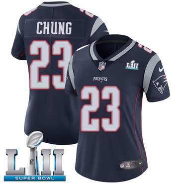 Nike Patriots #23 Patrick Chung Navy Blue Team Color Super Bowl LII Women's Stitched NFL Vapor Untouchable Limited Jersey