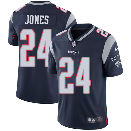 Nike Patriots #24 Cyrus Jones Navy Blue Team Color Men's Stitched NFL Vapor Untouchable Limited Jersey
