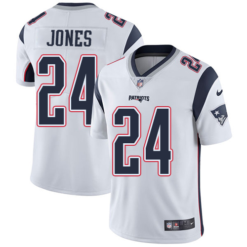 Nike Patriots #24 Cyrus Jones White Men's Stitched NFL Vapor Untouchable Limited Jersey