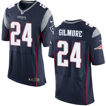 Nike Patriots #24 Stephon Gilmore Navy Blue Team Color Men's Stitched NFL Elite Jersey