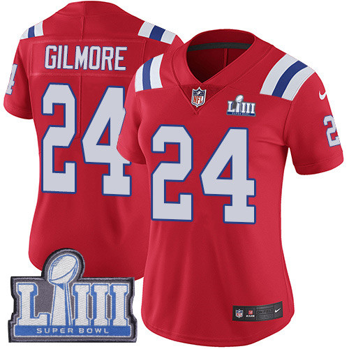 Nike Patriots #24 Stephon Gilmore Red Alternate Super Bowl LIII Bound Women's