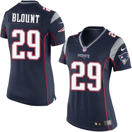 Nike Patriots #29 LeGarrette Blount Navy Blue Team Color Women's Stitched NFL New Elite Jersey