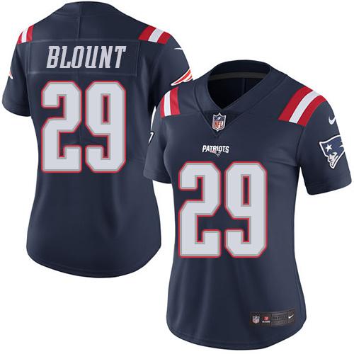 Nike Patriots #29 LeGarrette Blount Navy Blue Women's Stitched NFL Limited Rush Jersey