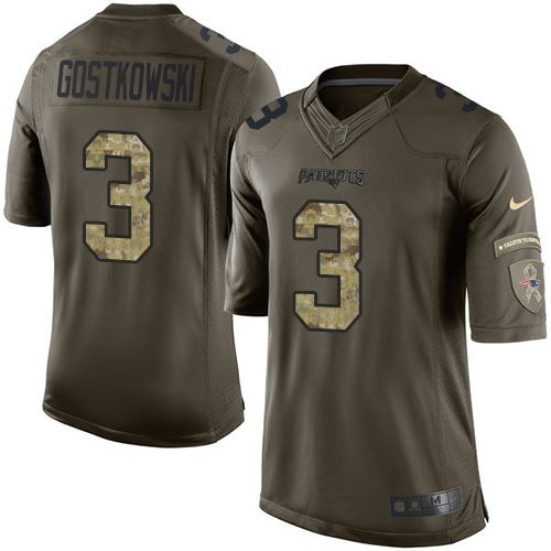 Nike Patriots #3 Stephen Gostkowski Green Men's Stitched NFL Limited Jersey