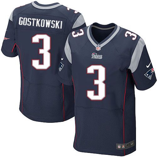 Nike Patriots #3 Stephen Gostkowski Navy Blue Team Color Men's Elite Jersey