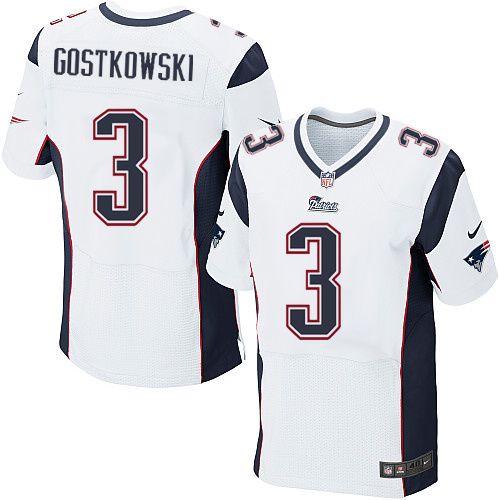 Nike Patriots #3 Stephen Gostkowski White Men's Stitched NFL Elite Jersey