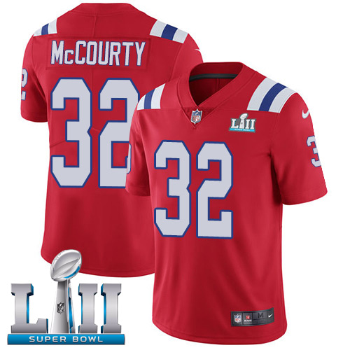 Nike Patriots #32 Devin McCourty Red Alternate Super Bowl LII Youth Stitched NFL Vapor Untouchable Limited Jersey