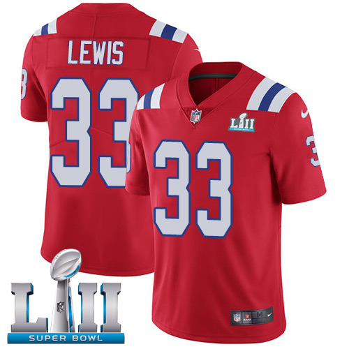 Nike Patriots #33 Dion Lewis Red Alternate Super Bowl LII Men's Stitched NFL Vapor Untouchable Limited Jersey
