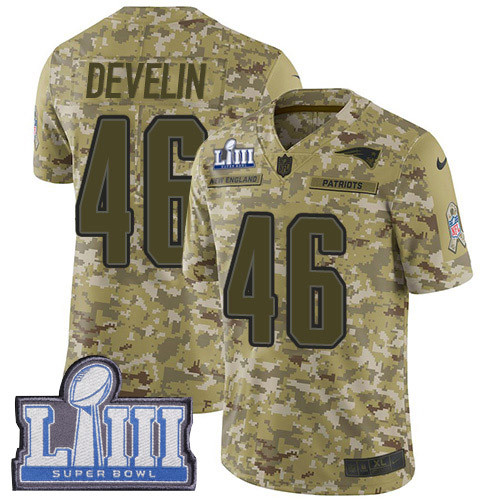 Nike Patriots #46 James Develin Camo Super Bowl LIII Bound Youth Stitched NFL Limited 2018