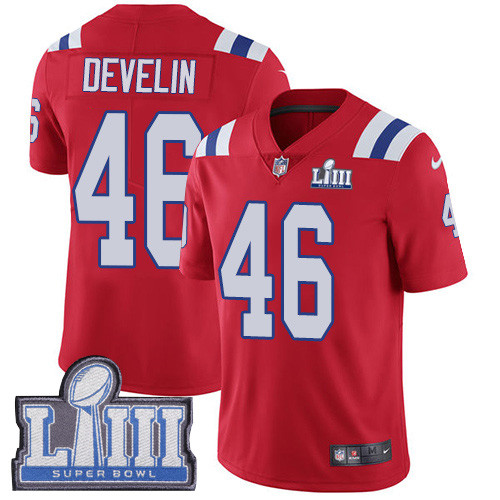 Nike Patriots #46 James Develin Red Alternate Super Bowl LIII Bound Youth Stitched NFL Vapor