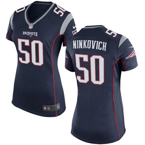 Nike Patriots #50 Rob Ninkovich Navy Blue Team Color Women's Stitched NFL New Elite Jersey