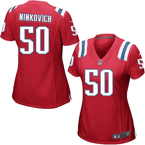 Nike Patriots #50 Rob Ninkovich Red Alternate Women's Stitched NFL Elite Jersey
