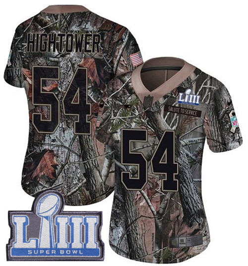 Nike Patriots #54 Dont'a Hightower Camo Super Bowl LIII Bound Women's Stitched NFL