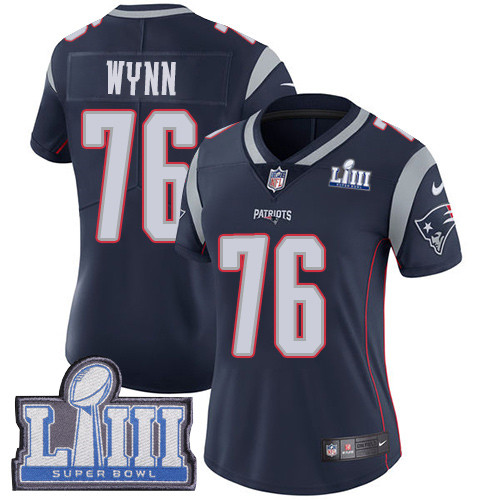 Nike Patriots #76 Isaiah Wynn Navy Blue Team Color Super Bowl LIII Bound Women's