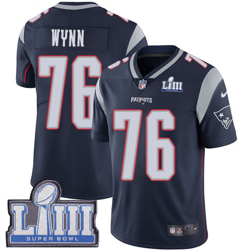 Nike Patriots #76 Isaiah Wynn Navy Blue Team Color Super Bowl LIII Bound Youth Stitched