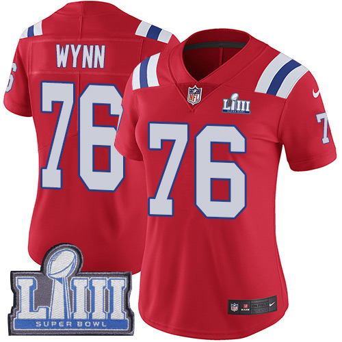 Nike Patriots #76 Isaiah Wynn Red Alternate Super Bowl LIII Bound Women's Stitched NFL
