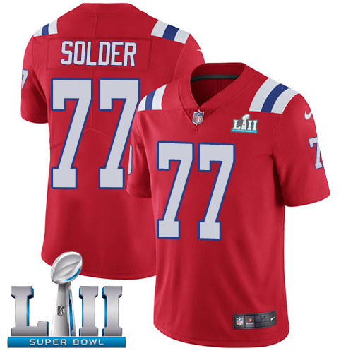 Nike Patriots #77 Nate Solder Red Alternate Super Bowl LII Youth Stitched NFL Vapor Untouchable Limited Jersey